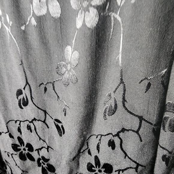 Spencer Alexis Sz L Vtg 90 Y2K Black Burnout Floral Side Slit Tank Whimsygoth - Picture 4 of 7